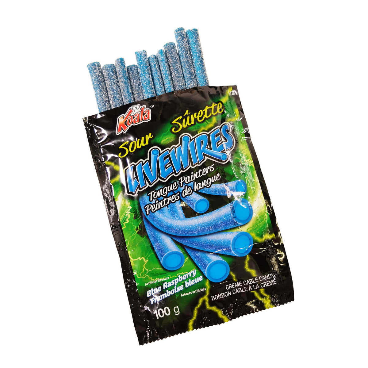 LiveWire Sour Blue Raspberry Cream Cables - 100 g – Ludik Candy