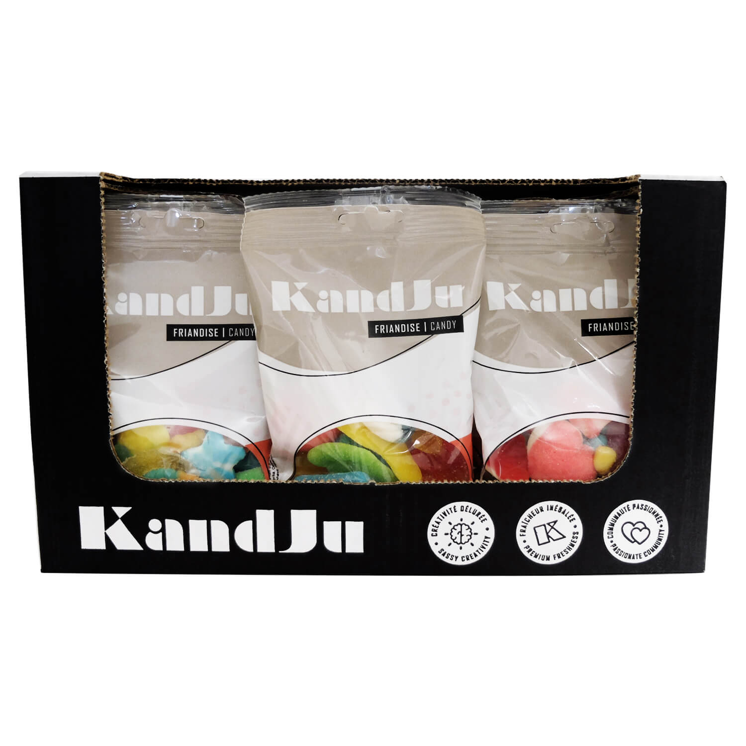125 g gummy mix bags with display