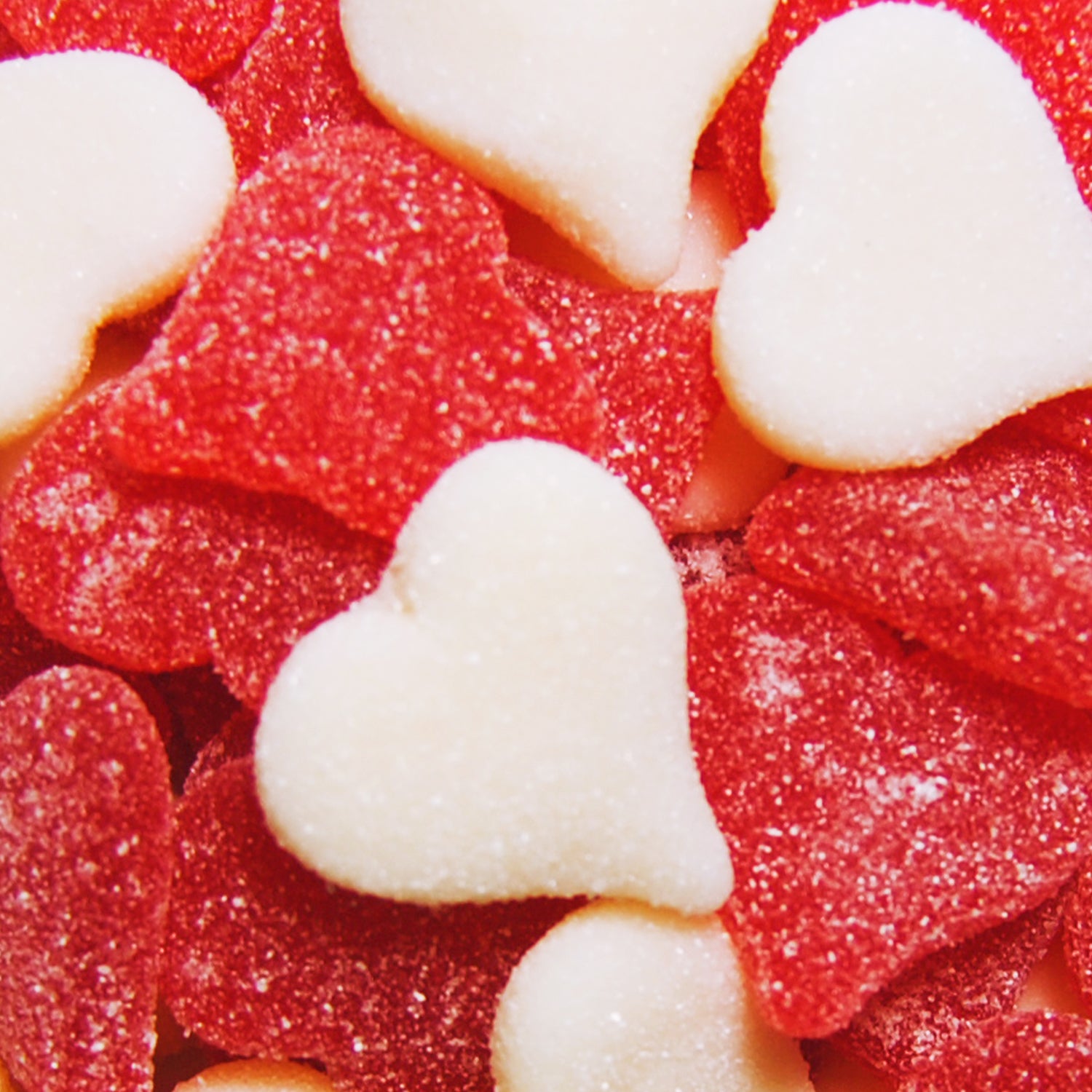 Red and White sour hearts