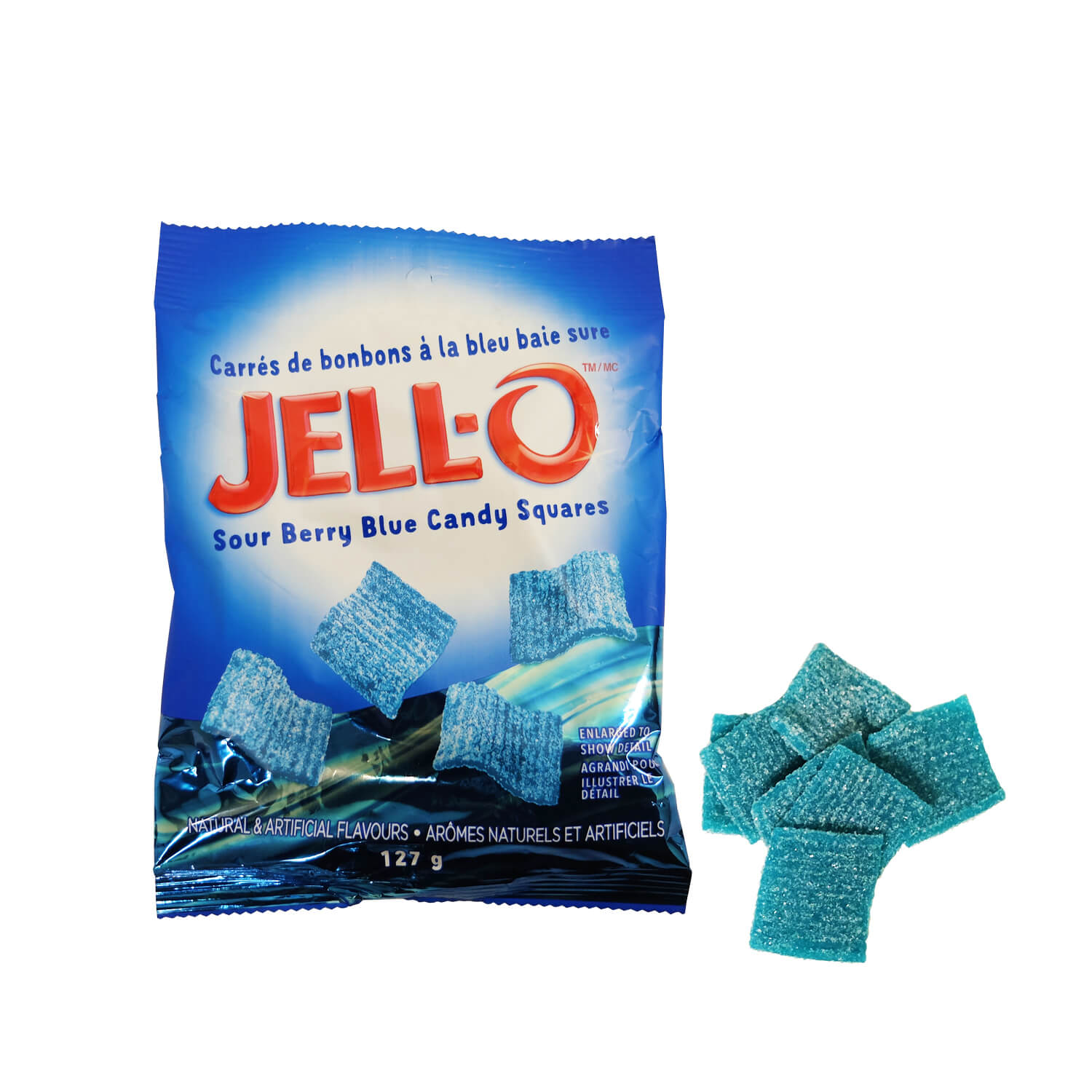 Jell-O Sour Berry Blue Candy Squares - 12 x 127 g