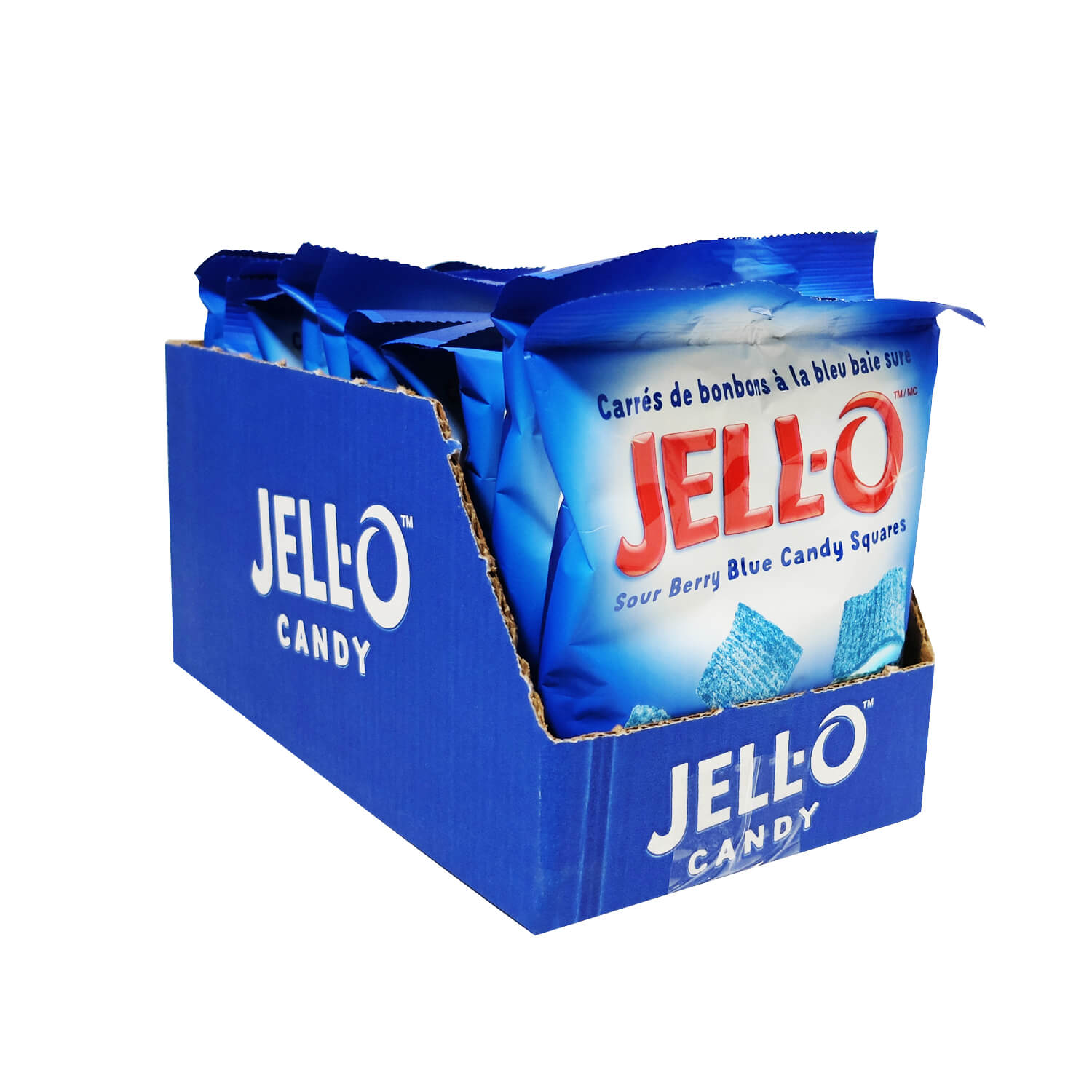 Jell-O Sour Berry Blue Candy Squares - 12 x 127 g