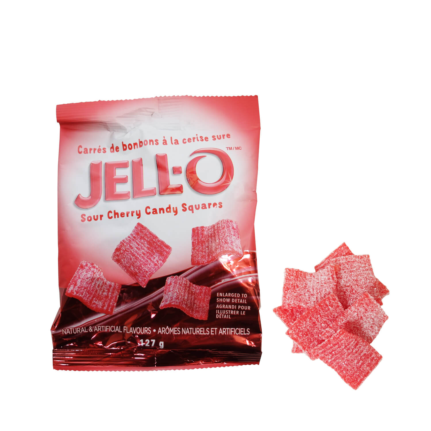 Jell-O Sour Cherry Candy Squares - 12 x 127 g